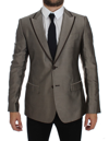 DOLCE & GABBANA DOLCE & GABBANA BROWN SLIM FIT SILK TWO BUTTON MEN'S BLAZER