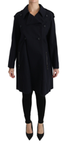 Dolce & Gabbana Coat Blue Cotton Women Trench Jacket In Blue