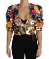 DOLCE & GABBANA DOLCE & GABBANA ENCHANTED SICILY CRYSTAL-EMBELLISHED SHORT WOMEN'S JACKET