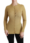 Dolce & Gabbana Gold Viscose Blend Buttons Cardigan Sweater In Gold