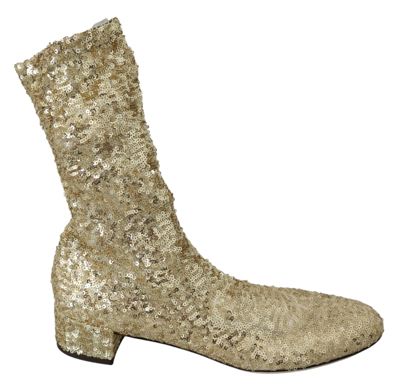 Dolce & Gabbana Ankle Boots In Gold