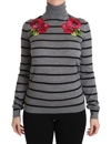 DOLCE & GABBANA DOLCE & GABBANA GRAY CASHMERE SILK TURTLENECK WOMEN'S SWEATER