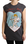 DOLCE & GABBANA DOLCE & GABBANA GRAY COTTON L' AMORE TOP TANK WOMEN'S T-SHIRT