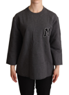 Dolce & Gabbana Gray Embroidered Women Pullover Sweater In Gray
