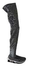 Dolce & Gabbana Gray Leopard High Top Sneakers Booties Shoes In Gray