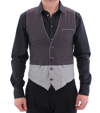 DOLCE & GABBANA DOLCE & GABBANA GRAY POLKA DOT DRESS VEST GILET MEN'S WESTE