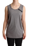 DOLCE & GABBANA DOLCE & GABBANA ELEGANT GRAY COTTON JERSEY SLEEVELESS WOMEN'S TANK