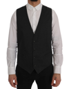 DOLCE & GABBANA DOLCE & GABBANA GRAY STAFF COTTON RAYON MEN'S VEST