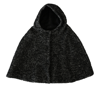 Dolce & Gabbana Gray Tweet Wool Shoulder Hat Hooded Scarf In Gray