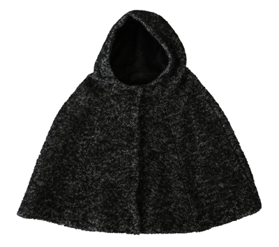 DOLCE & GABBANA DOLCE & GABBANA ELEGANT GRAY WOOL HOODED SCARF BY ICONIC ITALIAN WOMEN'S LABEL