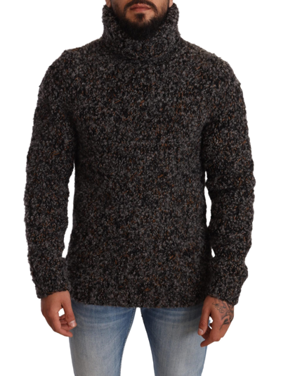 Dolce & Gabbana Grey Wool Blend Turtleneck Pullover Jumper