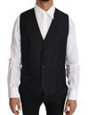 DOLCE & GABBANA DOLCE & GABBANA GRAY WOOL SILK WAISTCOAT MEN'S VEST