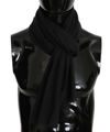 Dolce & Gabbana Brown Virgin Wool Striped Pattern Wrap Scarf In Gray