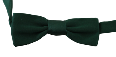 Dolce & Gabbana Green 100% Silk Slim Adjustable Neck Papillon Men Bow Tie