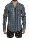 DOLCE & GABBANA DOLCE & GABBANA GREEN HAT PRINT COTTON PAJAMA SHIRT MEN'S SLEEPWEAR