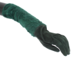 Dolce & Gabbana Green Leather Xiangao Fur Elbow Gloves In Green