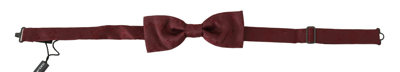 Dolce & Gabbana Men Maroon 100% Silk Faille Adjustable Men  Neck Bow Tie In Bordeaux