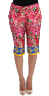 DOLCE & GABBANA DOLCE & GABBANA MULTICOLOR FLORAL KNEE CAPRIS SHORTS WOMEN'S PANTS