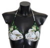 DOLCE & GABBANA DOLCE & GABBANA MULTICOLOR FLORAL PRINT HALTER SWIMWEAR BIKINI WOMEN'S TOP