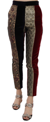 Dolce & Gabbana Multicolor Jacquard Cropped Tapered Pants In Multicolor