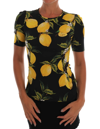 DOLCE & GABBANA DOLCE & GABBANA MULTICOLOR LEMON SILK STRETCH WOMEN'S T-SHIRT