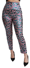 Dolce & Gabbana Multicolor Patterned Cropped High Waist Pants In Multicolor