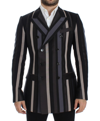 DOLCE & GABBANA DOLCE & GABBANA MULTICOLOR STRIPED WOOL SLIM MEN'S BLAZER