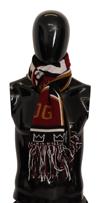 Dolce & Gabbana Multicolor Wool Knit Dg King Shawl Wrap Scarf In Multicolor