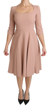 Dolce & Gabbana Elegant Light Pink A-line Knee Length Dress In Pink