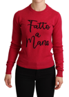 DOLCE & GABBANA DOLCE & GABBANA PINK EMBROIDERED CASHMERE WOOL PULLOVER WOMEN'S SWEATER