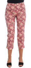Dolce & Gabbana Pink Floral Brocade Capri Pants In Multicolor
