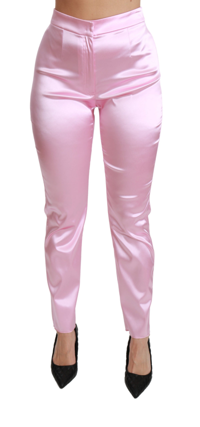 Dolce & Gabbana Pink Metallic High Waist Skinny Pants