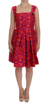 Dolce & Gabbana Pink Patterned A-line Above Knees Dress In Pink