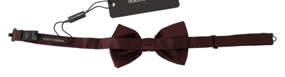 Dolce & Gabbana Silk Polka Dot Adjustable Neck Bow Tie Papillon In Brown