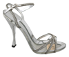 DOLCE & GABBANA DOLCE & GABBANA SILVER CRYSTAL ANKLE STRAP SANDALS WOMEN'S SHOES
