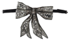 Dolce & Gabbana Silver Crystal Beaded Sequined Catwalk Necklace Bowtie In Silver
