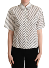Dolce & Gabbana White Dotted Collared Blouse Shirt In Neutral