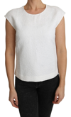 Dolce & Gabbana White Floral Brocade Blouse Cotton Top In White