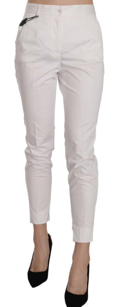 Dolce & Gabbana White Cotton Stretch Formal Trouser Pants