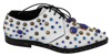 Dolce & Gabbana White Leather Crystals Dress Broque Shoes In White