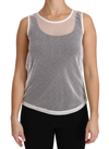 Dolce & Gabbana White Net  Transparent Sleeveless Tank Top In White
