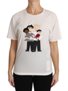 Dolce & Gabbana Elegant Silk Crewneck Blouse With Applique In White