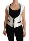 Dolce & Gabbana White Waistcoat Slim Vest Silk Top In White