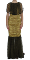 DOLCE & GABBANA DOLCE & GABBANA YELLOW FLORAL LACE SHEATH WOMEN'S DRESS