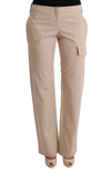 ERMANNO SCERVINO ERMANNO SCERVINO BEIGE COTTON WOOL REGULAR FIT WOMEN'S PANTS