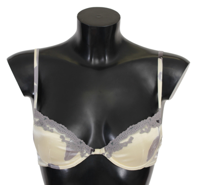 ERMANNO SCERVINO ERMANNO SCERVINO SILK BLEND PUSH-UP BRA IN BEIGE AND WOMEN'S GRAY