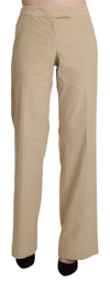Ermanno Scervino Beige High Waist Flared Wide Leg Trouser Pants In Beige