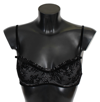 ERMANNO SCERVINO ERMANNO SCERVINO SLEEK BLACK MESH BALCONCINO WOMEN'S BRA