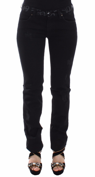 Ermanno Scervino Women  Slim Jeans Denim Trousers Skinny Stretch In Black
