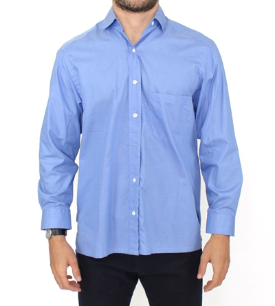 Ermanno Scervino Men  Cotton Dress Classic Fit Shirt In Blue
